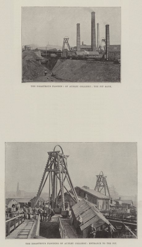 Den katastrofala översvämningen av Audley Colliery av English Photographer