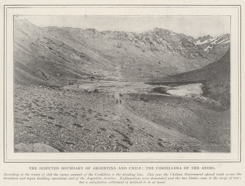 Argentinas och Chiles omtvistade gräns, Andernas Cordillera av English Photographer