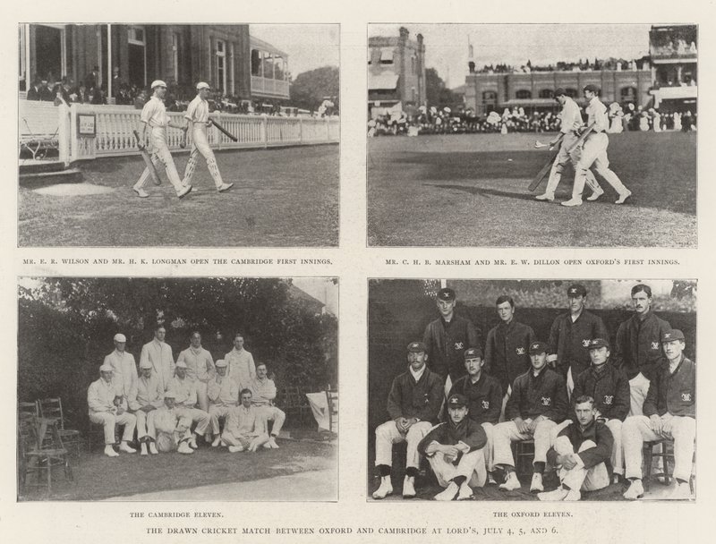The Drawn Cricket Match mellan Oxford och Cambridge på Lords, 4, 5 och 6 juli av English Photographer