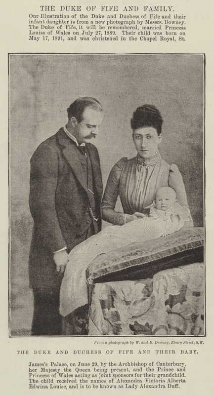 Hertigen och hertiginnan av Fife och deras baby av English Photographer
