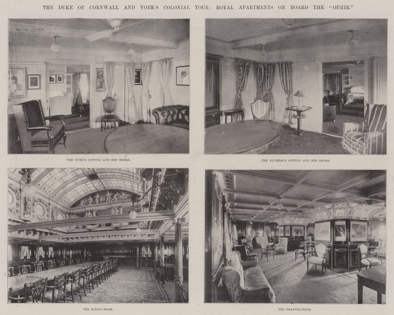 The Duke of Cornwall och Yorks Colonial Tour, Royal Apartments ombord på Ophir av English Photographer