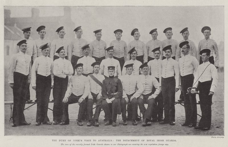 Hertigen av Yorks besök i Australien, avdelningen för Royal Irish Guards av English Photographer