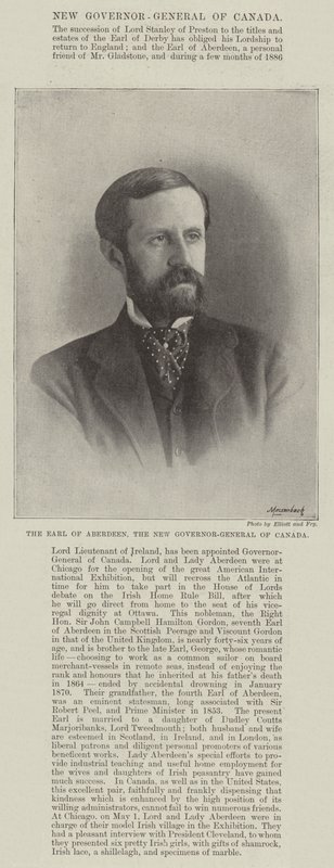 Jarlen av Aberdeen, Kanadas nya generalguvernör av English Photographer