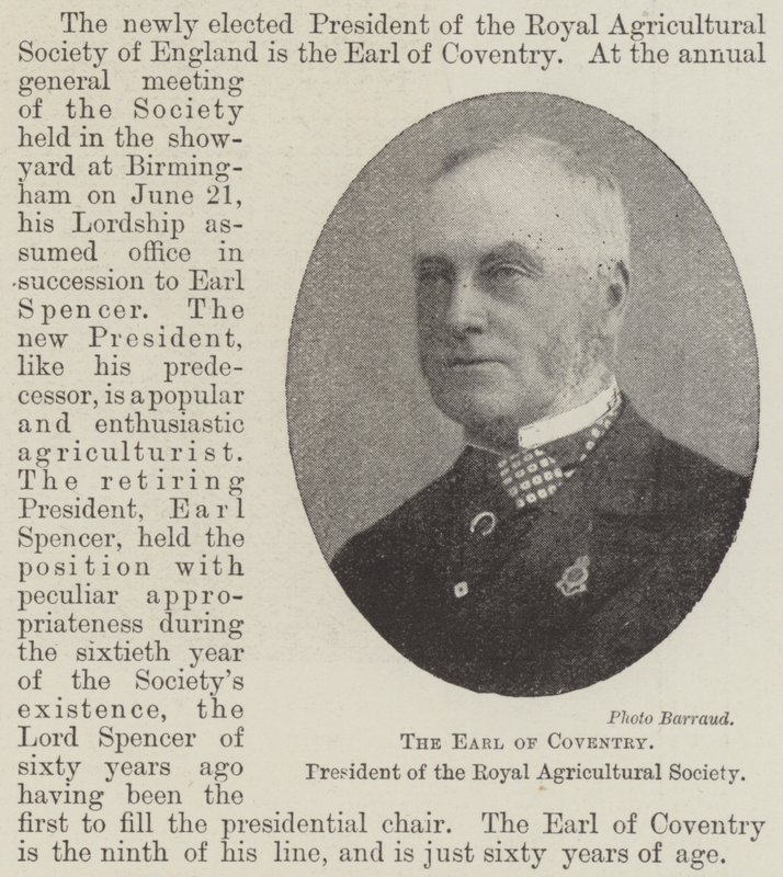 Earlen av Coventry, president för Royal Agricultural Society av English Photographer