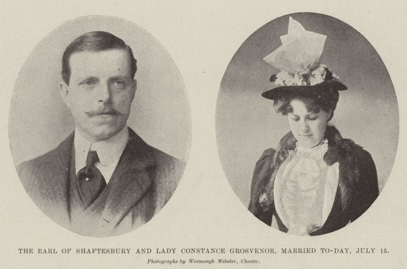 Earlen av Shaftesbury och Lady Constance Grosvenor, gifte sig idag, 15 juli av English Photographer