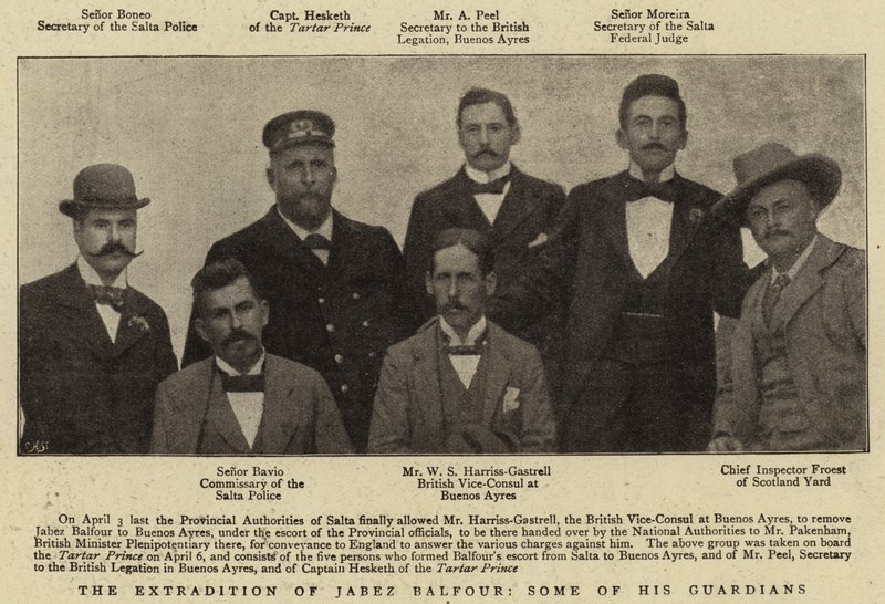 Utlämningen av Jabez Balfour, några av hans väktare av English Photographer