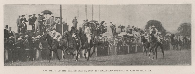 The Finish of the Eclipse Stakes, 19 juli, Epsom Lad vinner med en Head från Ian av English Photographer