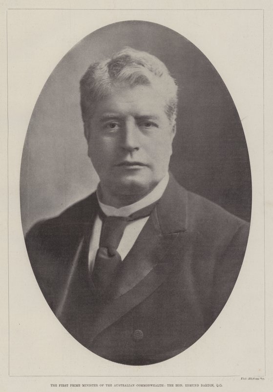 Den första premiärministern för det australiensiska samväldet, den ärade Edmund Barton, QC av English Photographer