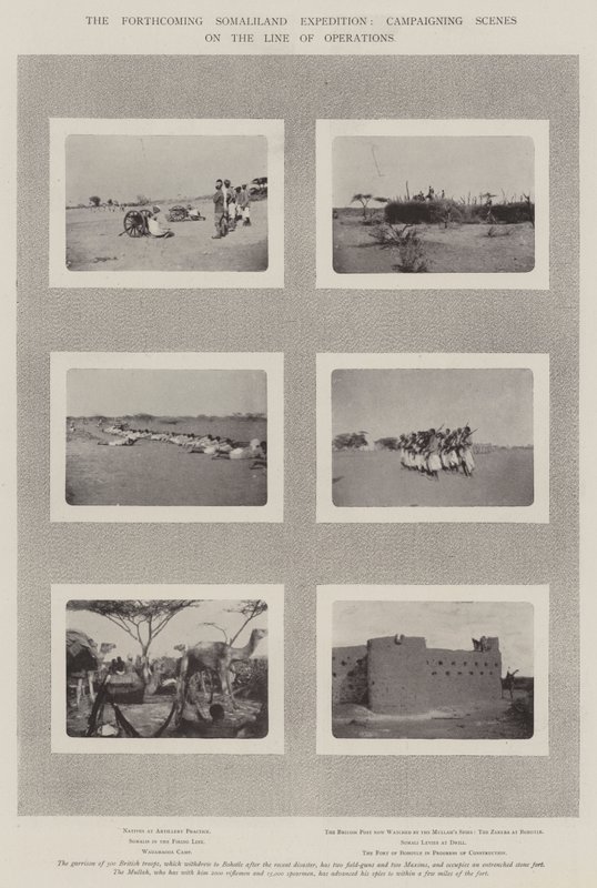 Den kommande Somaliland-expeditionen, kampanjscener på operationslinjen av English Photographer