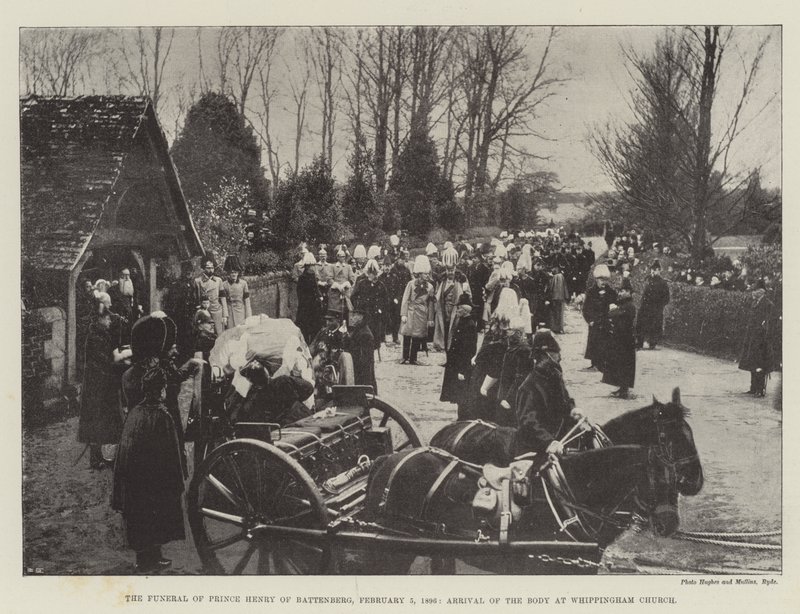 Prins Henrik av Battenbergs begravning, 5 februari 1896, kroppens ankomst till Whippingham Church av English Photographer