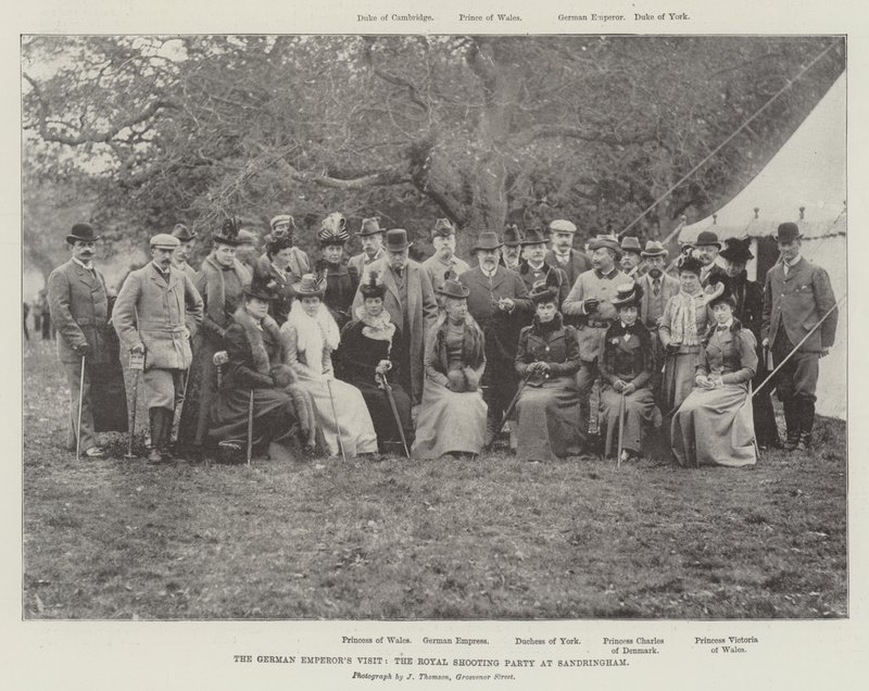 De tyska kejsarna besöker, Royal Shooting Party i Sandringham av English Photographer