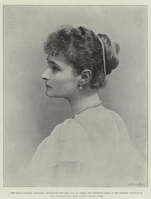 Storhertiginnan Alexandra Feodorovna (prinsessan Alix av Hessen), kejsar Nicholas II:s förlovade brud av English Photographer