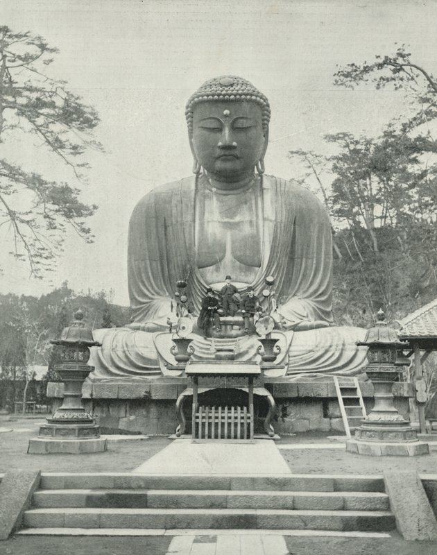 The Great Bronze Buddha, Japan (s/v foto) av English Photographer