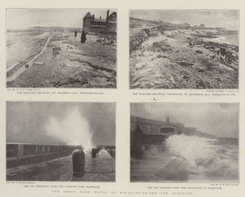 The Great Gale, Havoc vid Westgate-on-Sea och Ramsgate av English Photographer