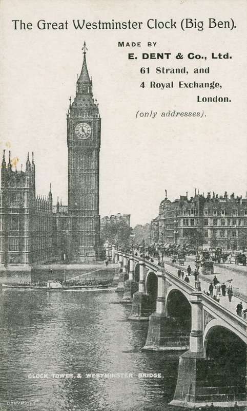 The Great Westminster Clock, Big Ben, tillverkad av E Dent und Co Ltd av English Photographer