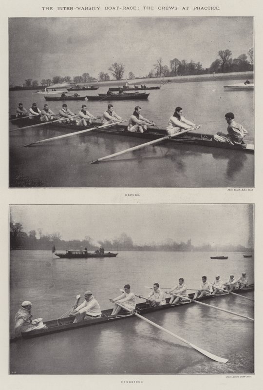 Inter-Varsity Boat-Race, besättningarna på träningen av English Photographer