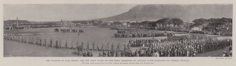 The Invasion of Cape Colony, New Town Guard of Cape Town samlades den 12 januari för inspektion av General Brabant av English Photographer