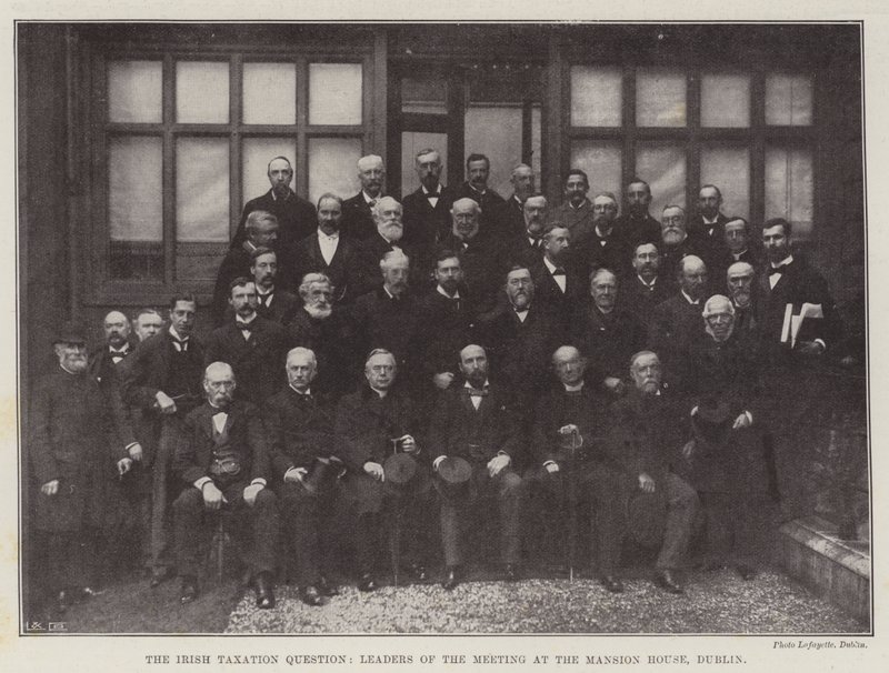 Den irländska skattefrågan, ledare för mötet i Mansion House, Dublin av English Photographer