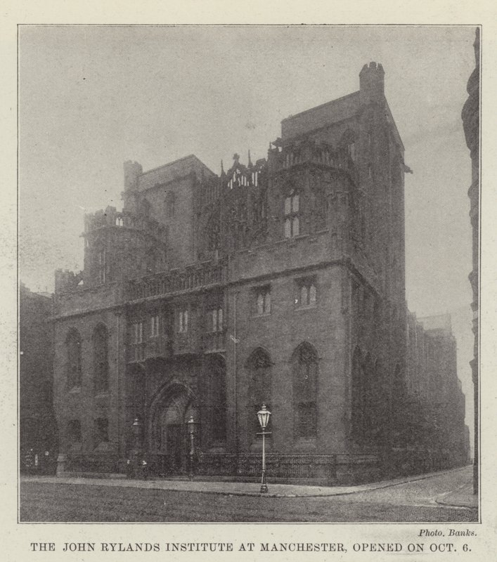 John Rylands Institute i Manchester, öppnade den 6 oktober av English Photographer