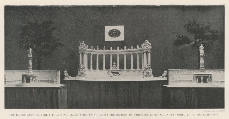 Kaiser- och Berlinfontänerna som illustrerar sagor, de mönster som Hans kejserliga majestät motsatte sig som alltför komplicerade av English Photographer