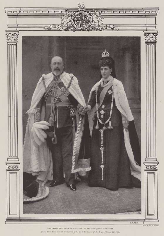 Det senaste porträttet av kung Edward VII och drottning Alexandra av English Photographer