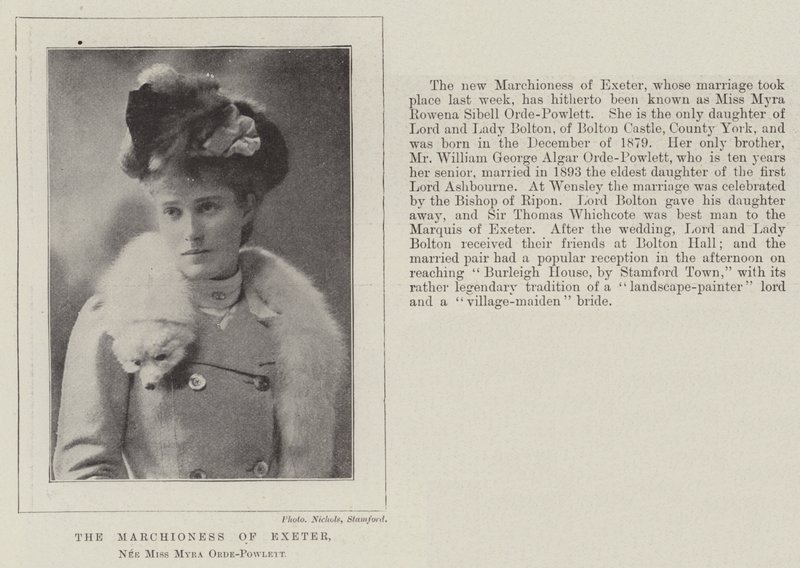 Markioninnan av Exeter, född Miss Myra Orde-Powlett av English Photographer