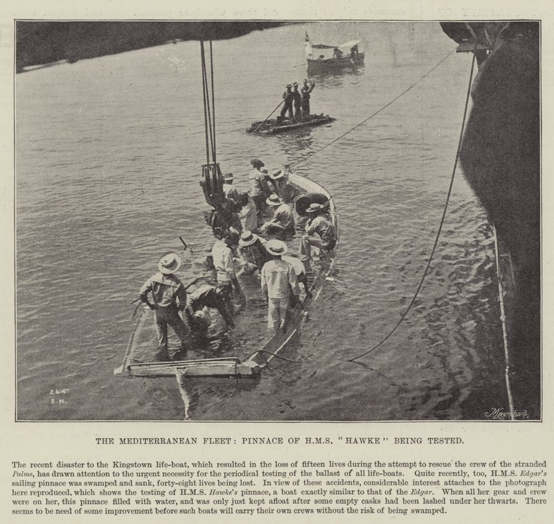 Medelhavsflottan, Pinnace av HMS Hawke testas av English Photographer