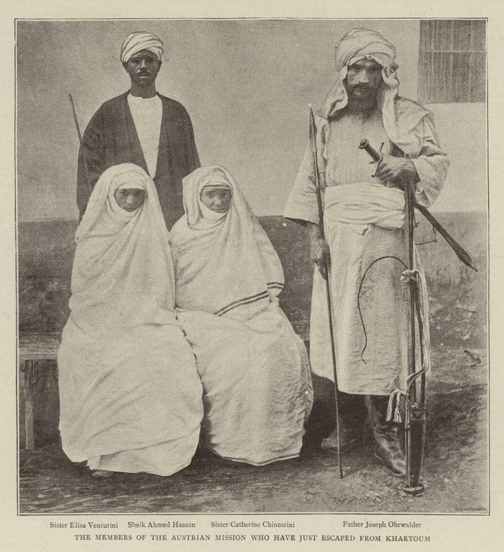 Medlemmarna av den österrikiska missionen som just har rymt från Khartoum av English Photographer