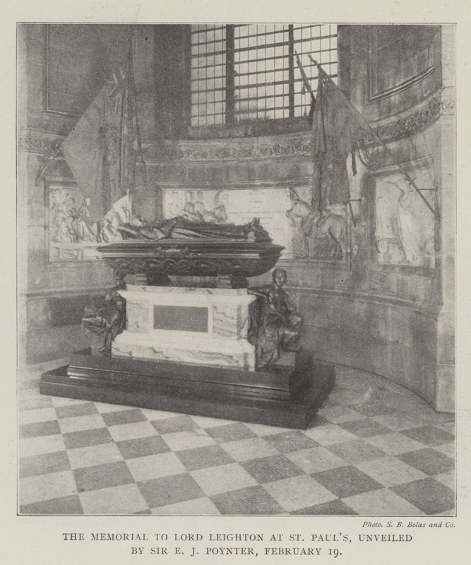 Memorial till Lord Leighton vid St Pauls, avtäckt av Sir E J Poynter, 19 februari av English Photographer