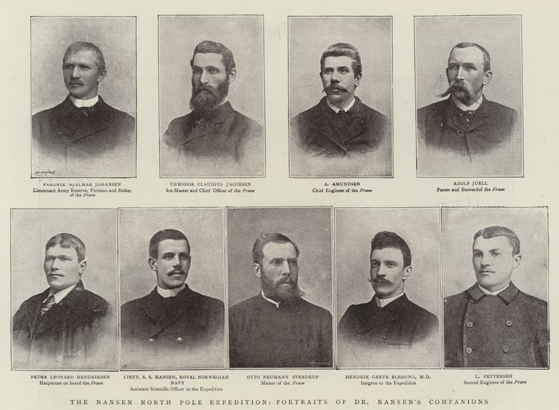 Nansen North Pole Expedition, Porträtt av Dr Nansens Companions av English Photographer