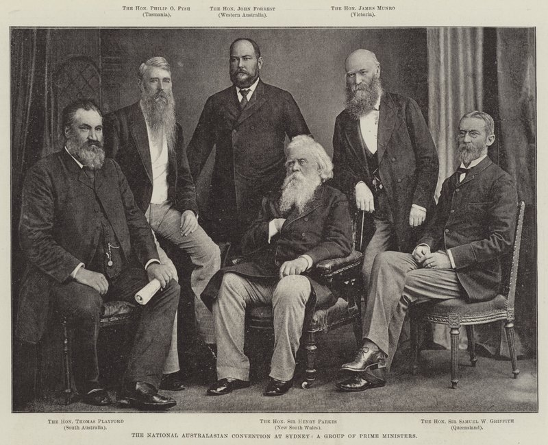 National Australasian Convention i Sydney, en grupp premiärministrar av English Photographer