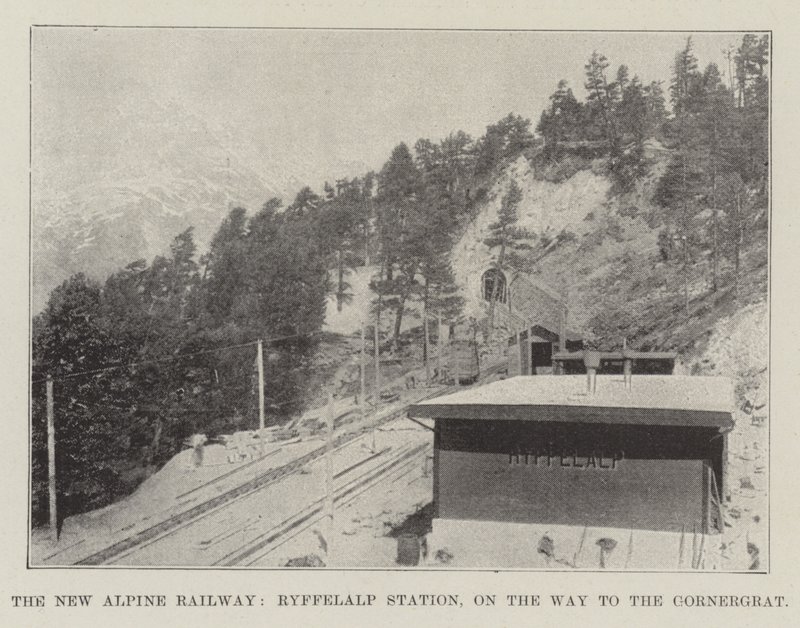 Den nya alpina järnvägen, Ryffelalp Station, på väg till Gornergrat av English Photographer