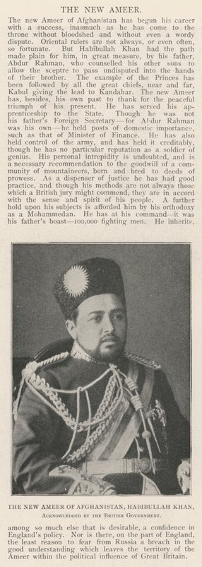 The New Ameer of Afghanistan, Habibullah Khan, erkänd av den brittiska regeringen av English Photographer