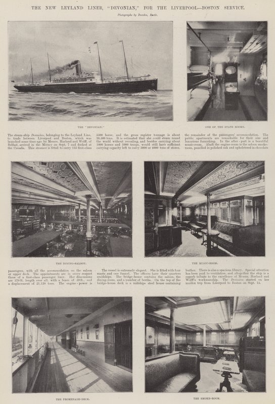 The New Leyland Liner, Devonian, för Liverpool, Boston Service av English Photographer