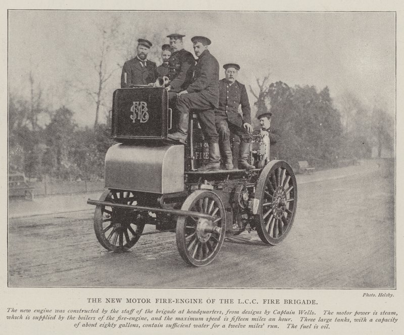 LCC Fire Brigades nya motorbrandmotor av English Photographer