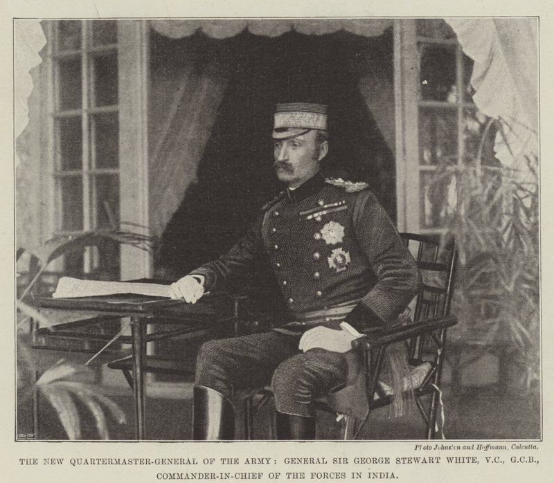 Arméns nya kvartermästare-general, general Sir George Stewart White, VC, GCB, överbefälhavare för styrkorna i Indien av English Photographer
