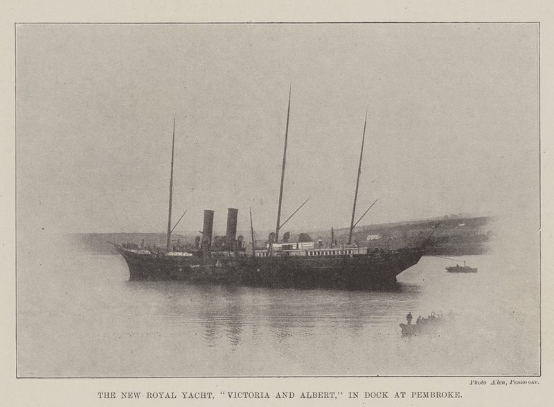 The New Royal Yacht, Victoria och Albert, i Dock vid Pembroke av English Photographer