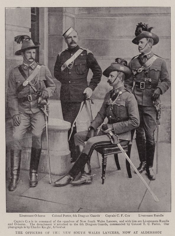 Officerarna från New South Wales Lancers, nu vid Aldershot av English Photographer