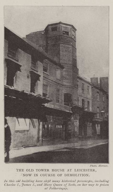 The Old Tower House i Leicester, nu under rivning av English Photographer