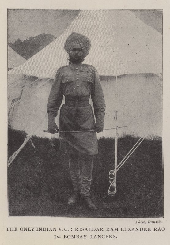 Den enda indiska VC, Risaldar Ram Elxander Rao, 1:a Bombay Lancers av English Photographer