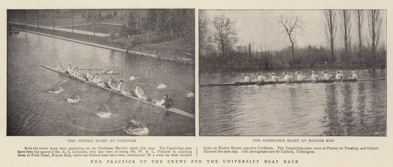 Besättningarnas träning för University Boat Race av English Photographer