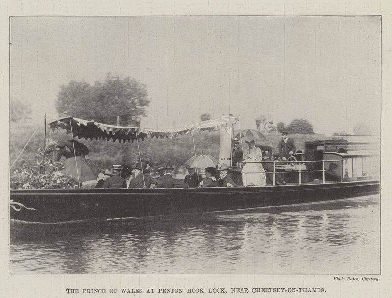 Prinsen av Wales vid Penton Hook Lock, nära Chertsey-on-Thames av English Photographer