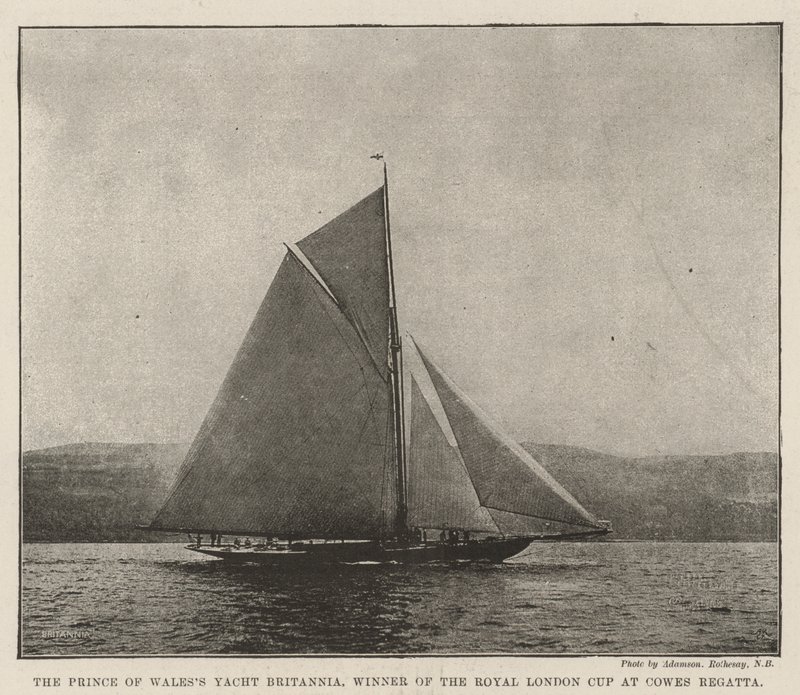 Prince of Wales Yacht Britannia, vinnare av Royal London Cup vid Cowes Regatta av English Photographer