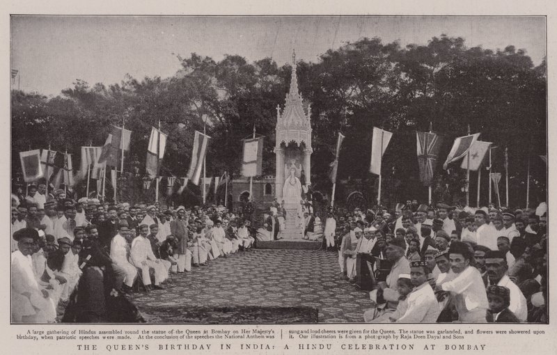 Drottningens födelsedag i Indien, ett hinduiskt firande i Bombay av English Photographer