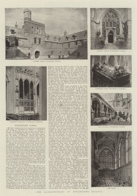 Femhundraårsdagen av Winchester College av English Photographer