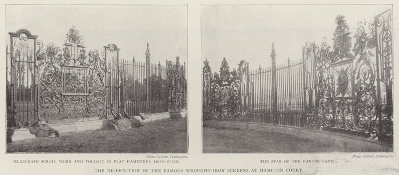 Återuppförandet av de berömda smidesjärnskärmarna på Hampton Court av English Photographer