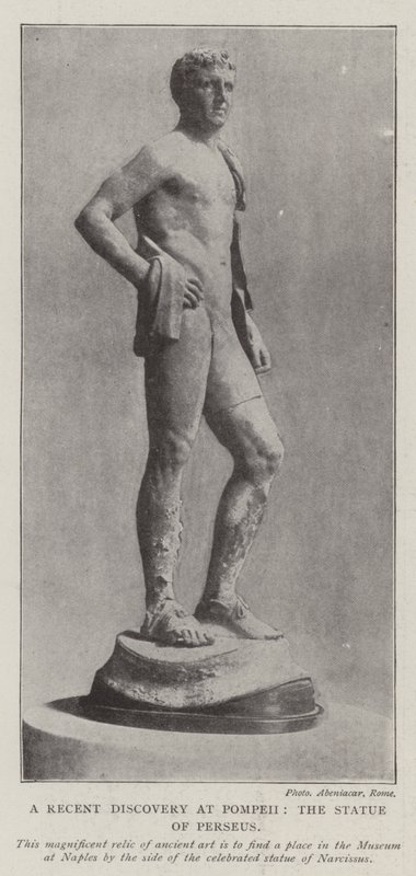 Den senaste upptäckten i Pompeji, Statyn av Perseus av English Photographer