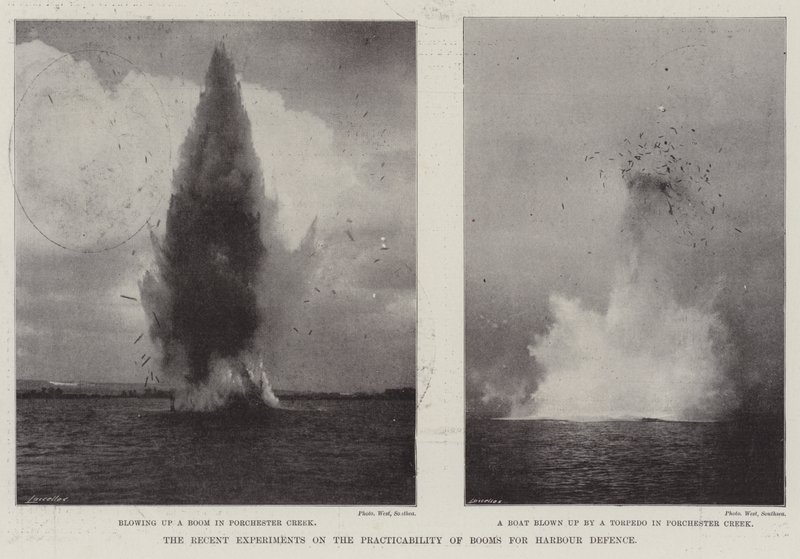 De senaste experimenten om genomförbarheten av bommar för hamnförsvaret av English Photographer