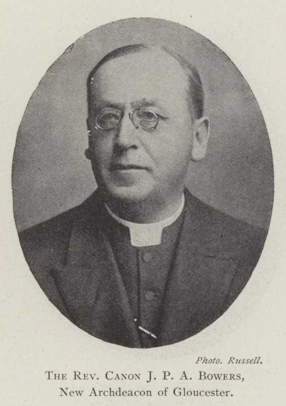 Reverend Canon J P A Bowers, ny ärkediakon av Gloucester av English Photographer