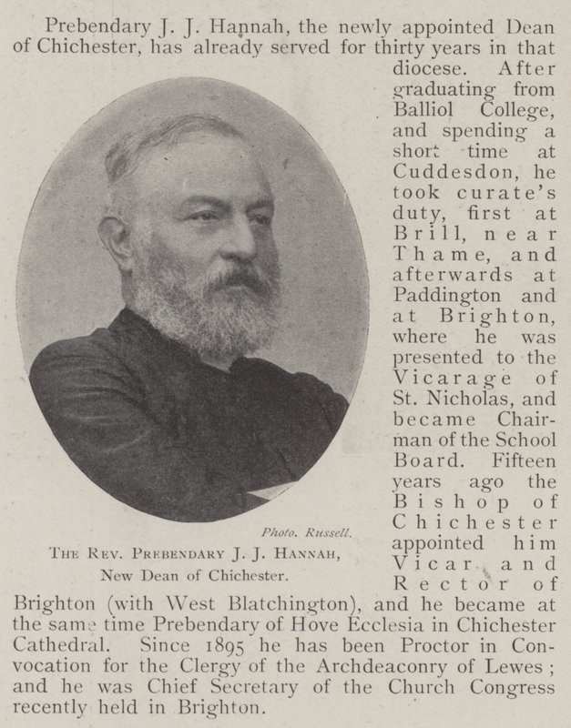 Reverend Prebendary J J Hannah, ny dekanus i Chichester av English Photographer